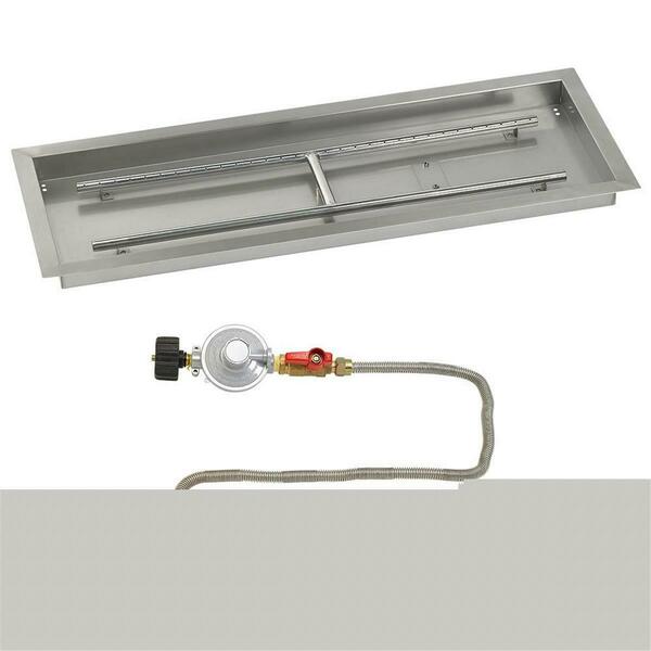 American Fireglass 36 X 12 In. Rectangular Drop-In Pan With Match Light Kit - Propane SS-AFPPMKIT-P-36